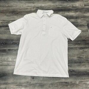 Criquet Shirt Adult Large White Range Polo Golf Sports Button Up Stretch Mens